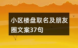 小區(qū)樓盤取名及朋友圈文案37句