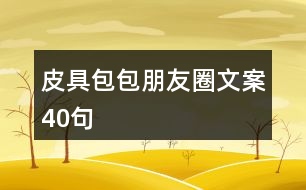 皮具包包朋友圈文案40句