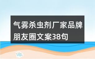 氣霧殺蟲劑廠家品牌朋友圈文案38句