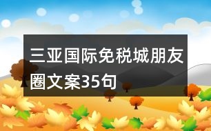 三亞國(guó)際免稅城朋友圈文案35句