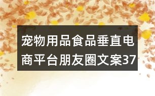 寵物用品食品垂直電商平臺朋友圈文案37句