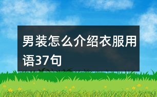 男裝怎么介紹衣服用語(yǔ)37句