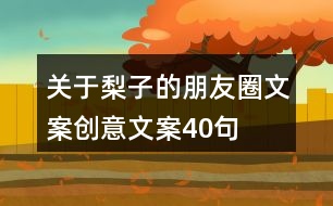 關(guān)于梨子的朋友圈文案創(chuàng)意文案40句