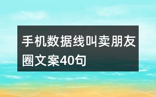 手機(jī)數(shù)據(jù)線叫賣朋友圈文案40句