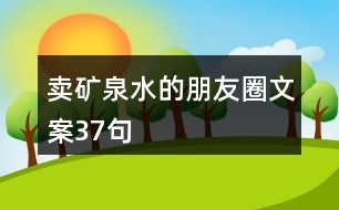 賣礦泉水的朋友圈文案37句