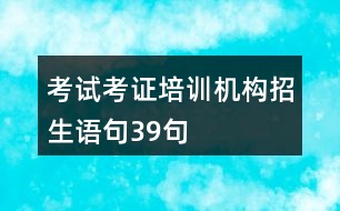 考試考證培訓機構招生語句39句