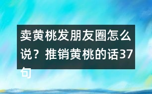 賣黃桃發(fā)朋友圈怎么說？推銷黃桃的話37句