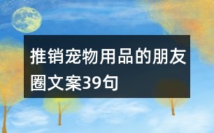 推銷(xiāo)寵物用品的朋友圈文案39句