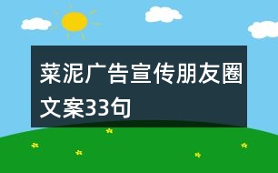 菜泥廣告宣傳朋友圈文案33句