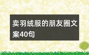 賣羽絨服的朋友圈文案40句