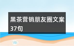 黑茶營銷朋友圈文案37句