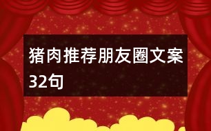 豬肉推薦朋友圈文案32句