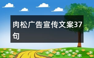 肉松廣告宣傳文案37句