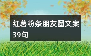 紅薯粉條朋友圈文案39句