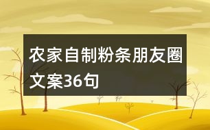 農家自制粉條朋友圈文案36句