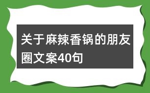 關(guān)于麻辣香鍋的朋友圈文案40句