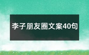 李子朋友圈文案40句