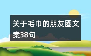 關于毛巾的朋友圈文案38句