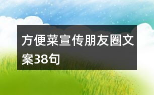 方便菜宣傳朋友圈文案38句