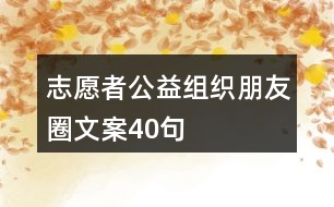 志愿者公益組織朋友圈文案40句