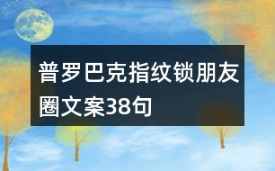 普羅巴克指紋鎖朋友圈文案38句