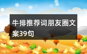 牛排推薦詞、朋友圈文案39句