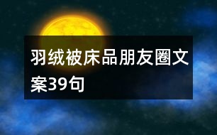 羽絨被、床品朋友圈文案39句