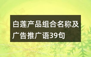 白蓮產(chǎn)品組合名稱及廣告推廣語(yǔ)39句