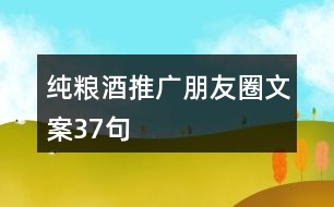 純糧酒推廣朋友圈文案37句