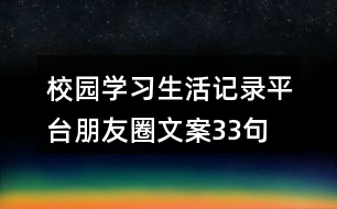 校園學(xué)習(xí)生活記錄平臺朋友圈文案33句