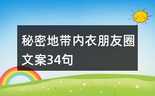 “秘密地帶”內(nèi)衣朋友圈文案34句