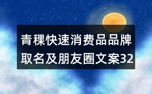 青稞快速消費(fèi)品品牌取名及朋友圈文案32句