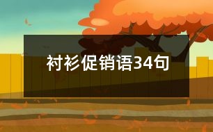 襯衫促銷語(yǔ)34句