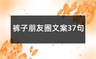 褲子朋友圈文案37句