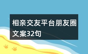 相親交友平臺(tái)朋友圈文案32句