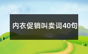 內衣促銷叫賣詞40句