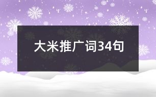 大米推廣詞34句