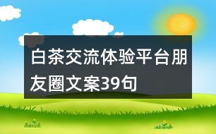 白茶交流體驗(yàn)平臺(tái)朋友圈文案39句