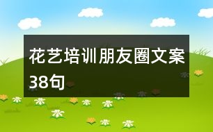 花藝培訓朋友圈文案38句