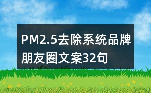 PM2.5去除系統(tǒng)品牌朋友圈文案32句