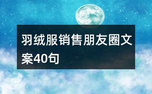 羽絨服銷(xiāo)售朋友圈文案40句