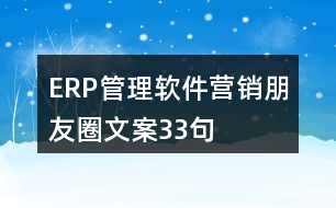 ERP管理軟件營銷朋友圈文案33句