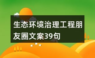 生態(tài)環(huán)境治理工程朋友圈文案39句