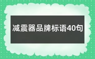 減震器品牌標(biāo)語(yǔ)40句