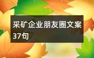 采礦企業(yè)朋友圈文案37句