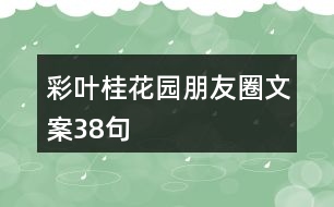 彩葉桂花園朋友圈文案38句