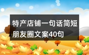 特產(chǎn)店鋪一句話簡短朋友圈文案40句