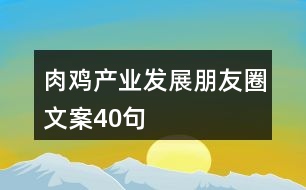 肉雞產業(yè)發(fā)展朋友圈文案40句