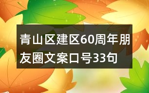 青山區(qū)建區(qū)60周年朋友圈文案口號33句