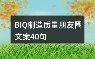 BIQ制造質量朋友圈文案40句